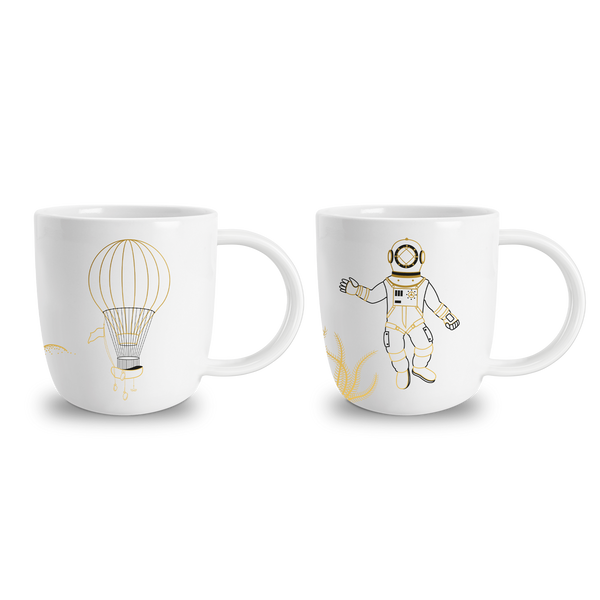 Coffret deux tasses porcelaine