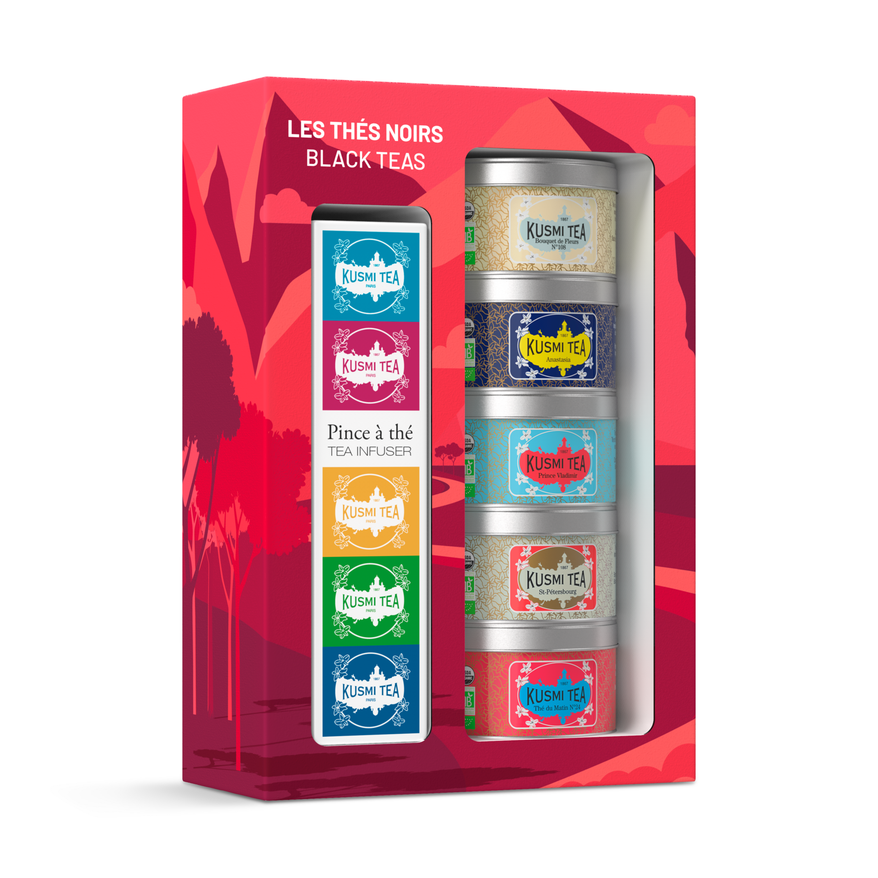 Geschenkset Black Teas bio mit Teezange